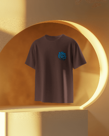 Artistic Blue Cloud Unisex Garment-Dyed T-Shirt - Streetwear Style with Blue Graffiti Design