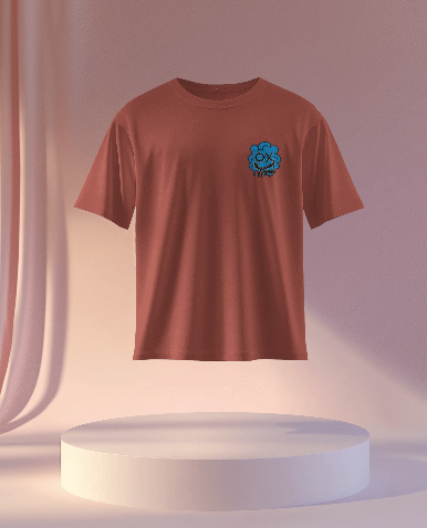 Artistic Blue Cloud Unisex Garment-Dyed T-Shirt - Streetwear Style with Blue Graffiti Design